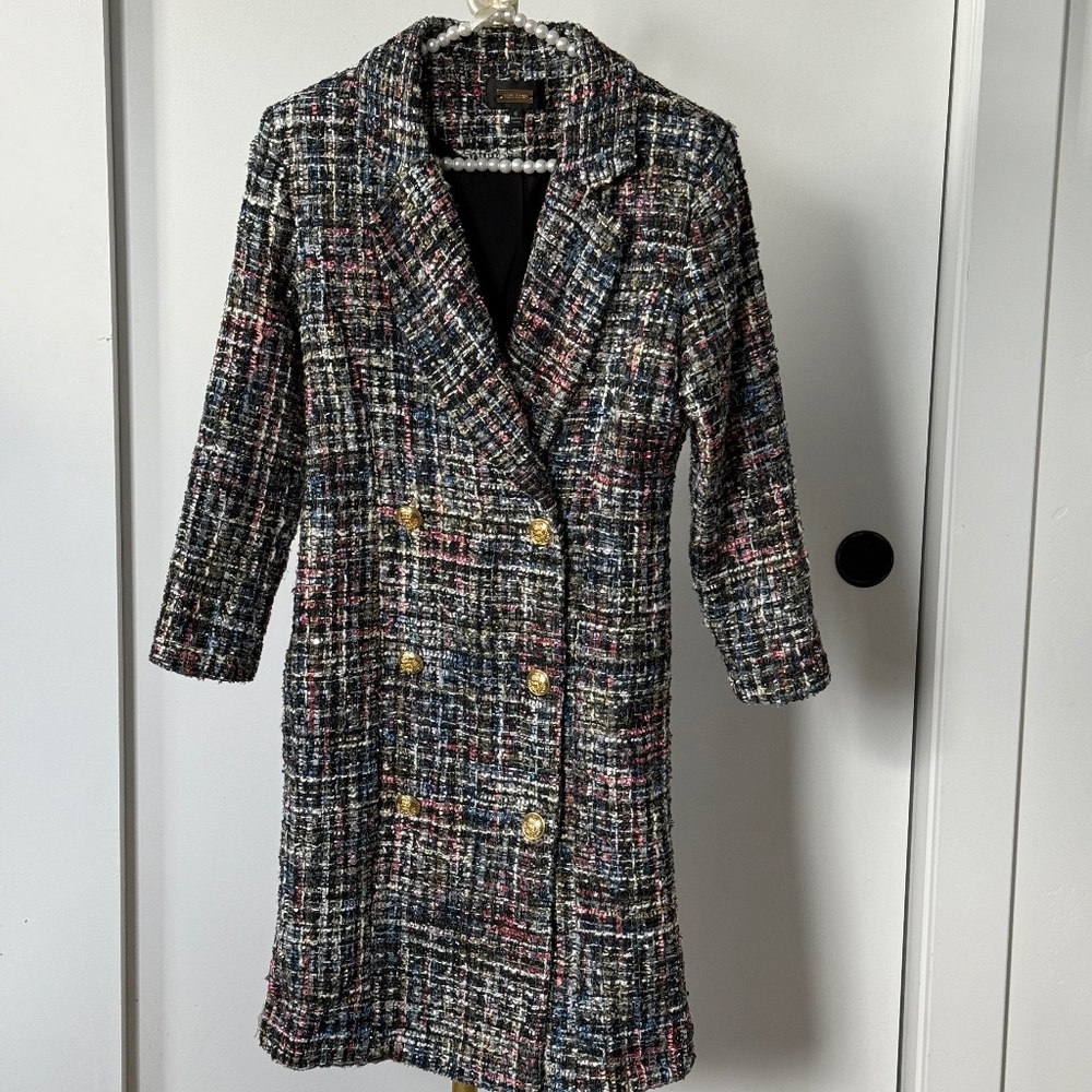 Alexia Admor Selene Tweed Double Breasted Jacket Dress